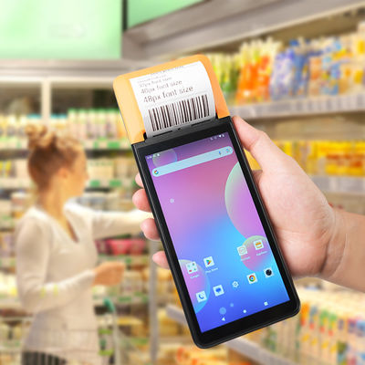 Orange Handheld POS Android 14 Hand Held Billing Machine 64GB