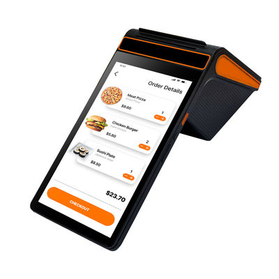 Système de point de vente de restaurant 4G LTE Terminal de point de vente mobile personnalisé avec imprimante