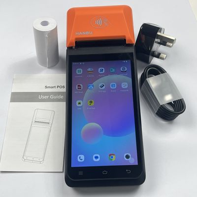 Wifi / 4G Android Smart POS personnalisé pour les restaurants mobiles avec imprimante intégrée