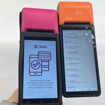 Système de point de vente portable de 6 pouces orange violet Terminal de point de vente Android avec imprimante