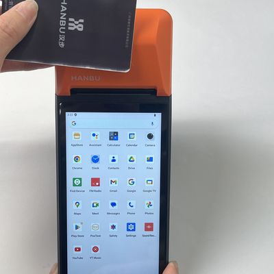 Système de point de vente portable de 6 pouces orange violet Terminal de point de vente Android avec imprimante