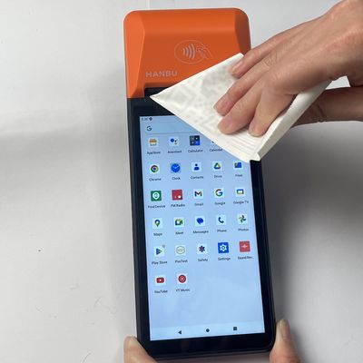 Orange Handheld POS Android 14 Hand Held Billing Machine 64GB