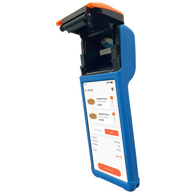 Système de point de vente portable Android 14 Point de vente sans fil portable bleu avec imprimante