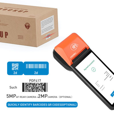 Système de point de vente 6 pouces Android Hôtel Android Point de vente mobile NFC pris en charge avec imprimante 58 mm