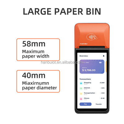 Hanbu Handheld POS Terminal Android 12 8-Core 3GB RAM 6400mAh Battery
